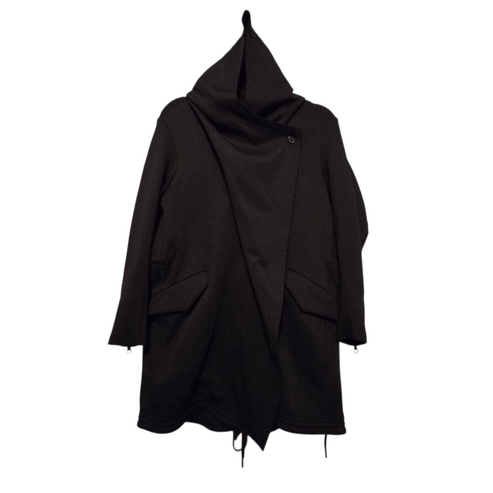 Carbon 38 Arrancada Parka Hood Jacket‎ Womens S/M Black Stretchy Quiet Luxury